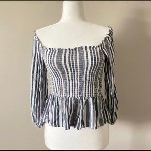 American Eagle Off Shoulder Peplum Blouse Size XS